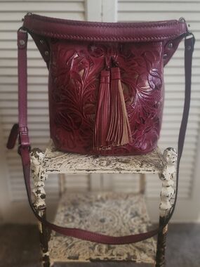 Patricia Nash Women's Leather Crossbody Bag - Deep Berry